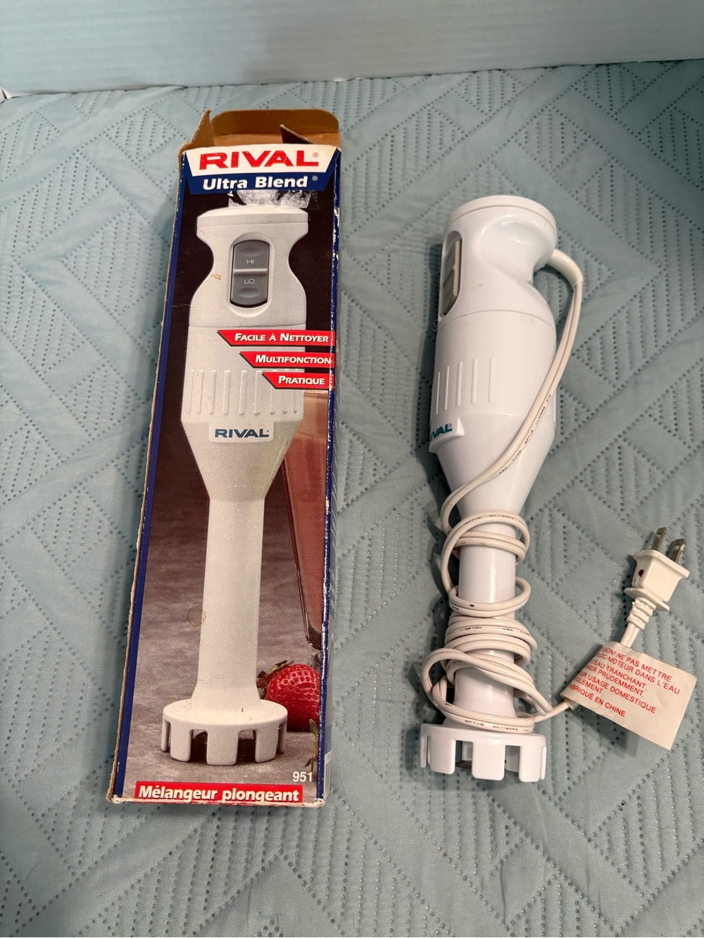Vintage Rival Ultra Blend Hand Held Immersion Blender Mixer 951 Works W/Orig Box
